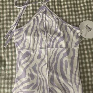 Princess polly purple white zebra mini dress